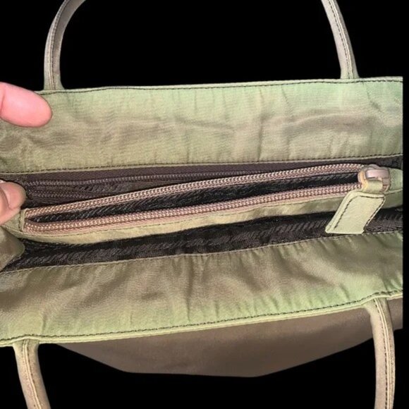 Prada Bag Khaki Green Nylon Tessuto City Handbag - Picture 5 of 16